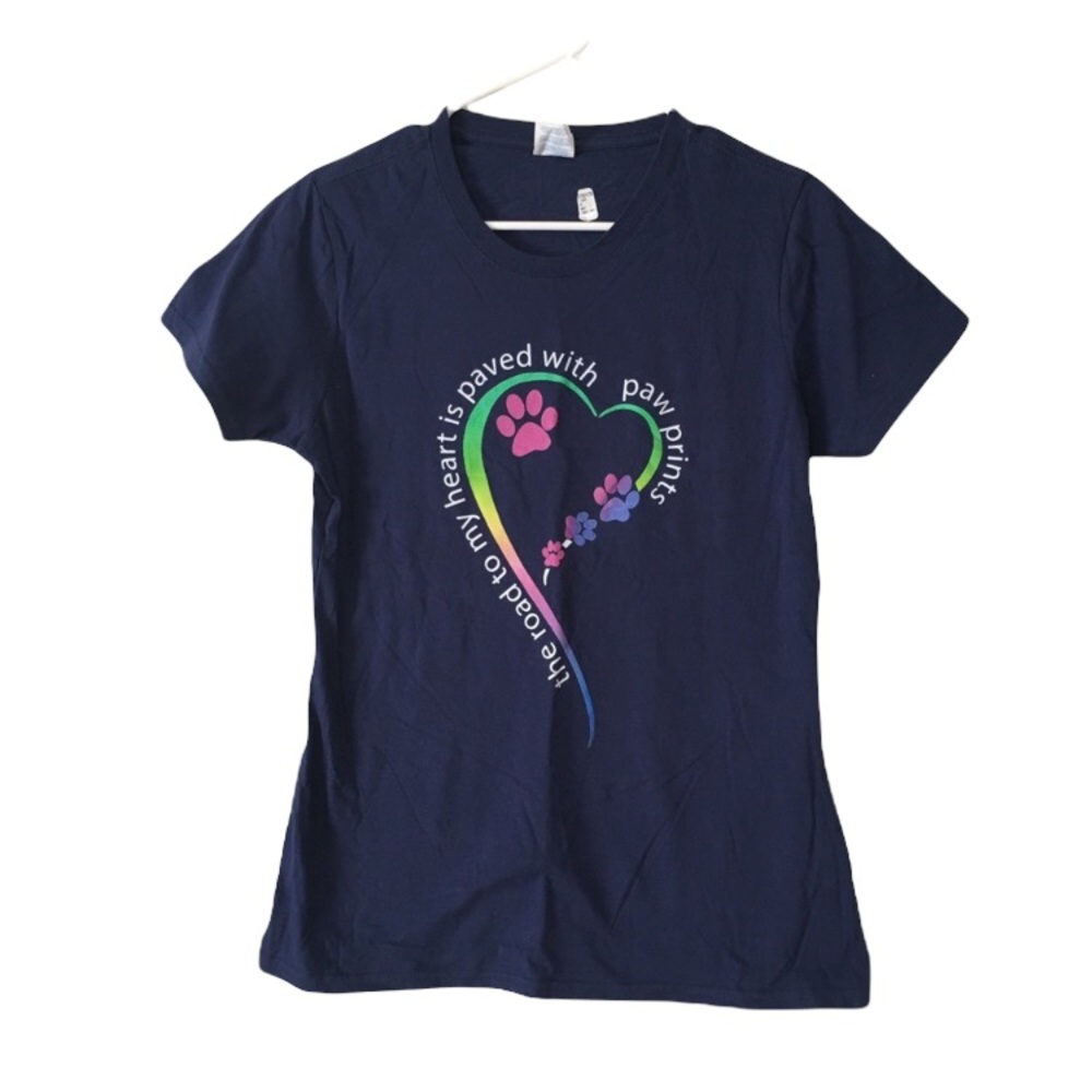 Animal lover shirt dog cat paw prints small
